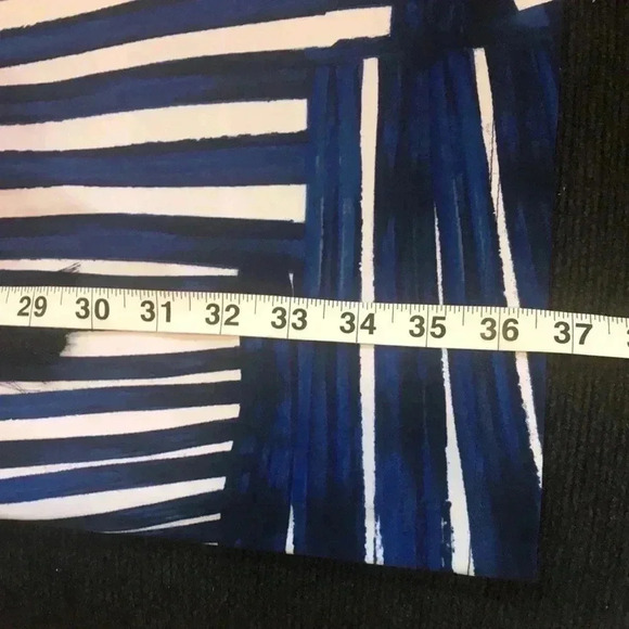 NWT CALVIN KLEIN Royal Blue & White Drawstring Waist Cold Shoulder Dress- Size 6 - Picture 12 of 13